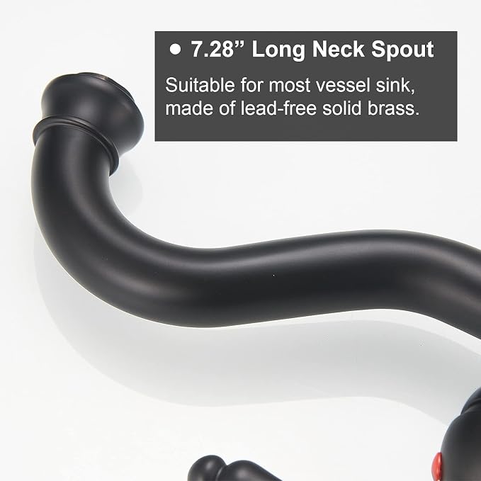 Bathroom Vessel Sink Faucet Waterfall Single Handle Single Hole | Matte Black,360° Swivel Deck Mount Lavatory,Pop Up Drain Without Overflow,Easy to Clean,Stable Installation,Minimalist Design