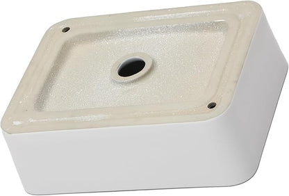 Sarlai Vessel Sink Rectangular - 16x 12 Inch White Bathroom Sink Above Counter Rectangle Modern Porcelain Ceramic Bathroom Vessel Vanity Sink Art Basin Glossy White