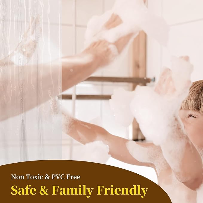 Barossa Design 54" x 78" Frosted Stall Shower Curtain Liner with 3 Magnets | Waterproof PEVA, PVC Free, Metal Grommets, Lightweight Plastic Shower Liner 54x78 Inches for Stall