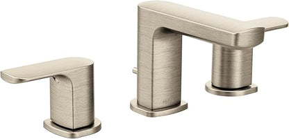 Moen T6920BN Rizon Two-Handle Widespread Bathroom Faucet without valve, Brushed Nickel