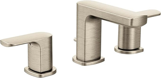 Moen T6920BN Rizon Two-Handle Widespread Bathroom Faucet without valve, Brushed Nickel