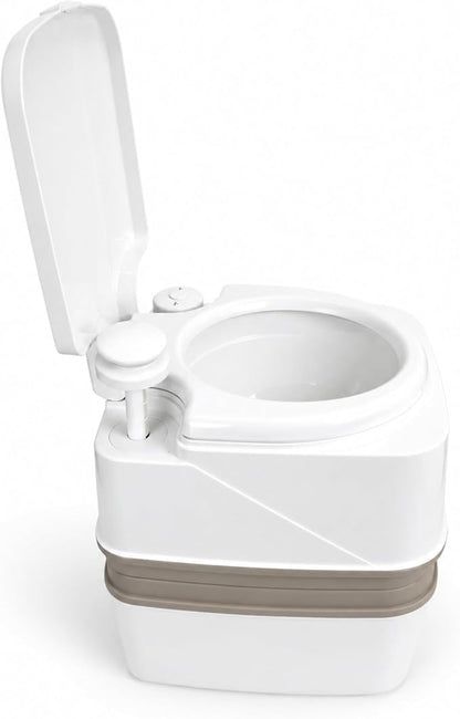 SEAFLO Premium Camping Portable Toilet - 5.8 Gallon Waste 3.43 Gall Fresh Tank (100 Flushes), 440 lbs Max Weight, Level Indicator, Sealed Waste Tank for RV, Boat, Elderly, Off-Grid, 4-Year Warranty