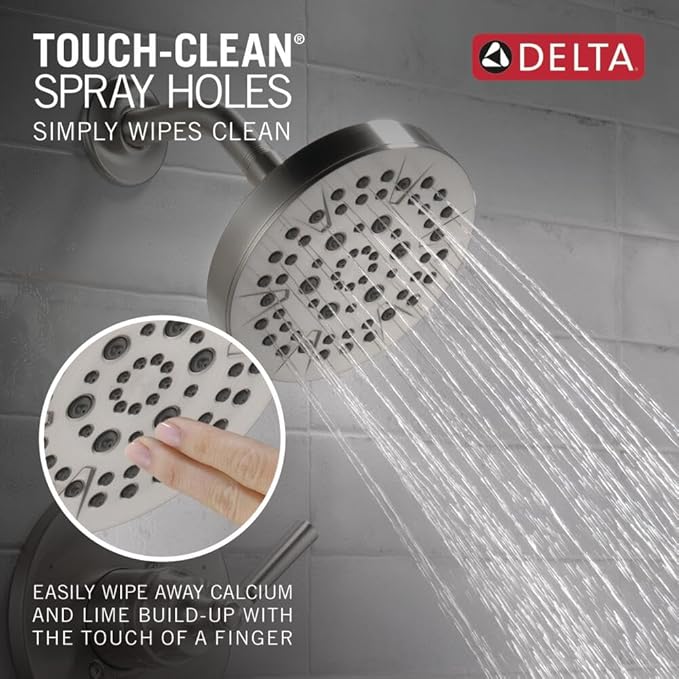 Delta Saylor 14 Series 5-Setting Shower Faucet Set, Brushed Nickel Shower Head and Handle Set, Valve Trim Kit, Stainless T14235-SS (Valve Not Included)