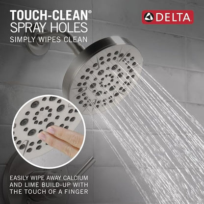 Delta Saylor 14 Series 5-Setting Shower Faucet Set, Brushed Nickel Shower Head and Handle Set, Valve Trim Kit, Stainless T14235-SS (Valve Not Included)