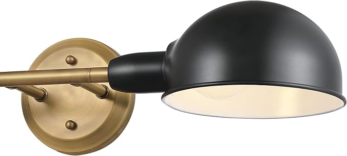 Westinghouse 6130800 Langhorne Transitional Two Light Wall Fixture, Matte Black and Brushed Brass Finish
