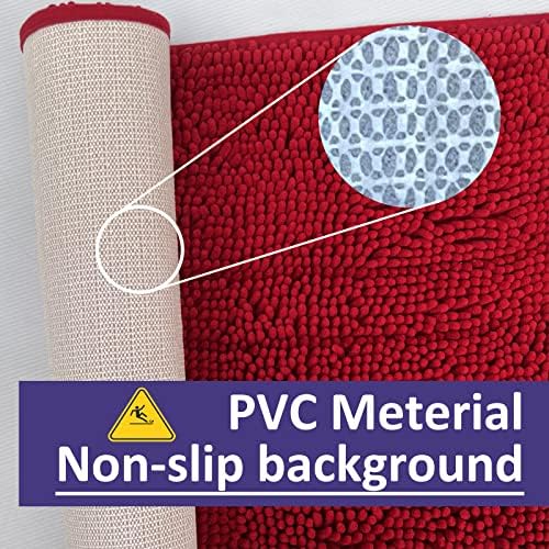 RUN HELIX Christmas Rugs Bathroom Rugs Sets 3 Piece Extra Soft Chenille Bathroom Mats Non Slip Bath Mat Set Bath Rugs Soft Absorbent Non Slip Washable Bath Mats with Toilet Mats Bath Decoration