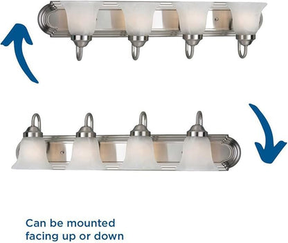 Progress Lighting P3054-09 Alabaster Glass Bath & Vanity, 30-Inch Width x 7-1/4-Inch Height, Nickel