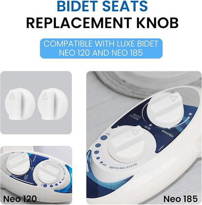 Replacement Knob for Luxe Bidet Neo 120 & Neo 185 | Durable Bidet Toilet Parts, With Symbols, Easy Install, White