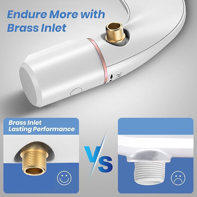 Bidet Attachment for Existing Toilet Seats, Ultra-Slim, Non Electric, Dual Nozzle, Rear & Feminine Wash, Fresh Cold Water Sprayer, Badays Bedets Bedits Badette Bidgets, Rose Gold