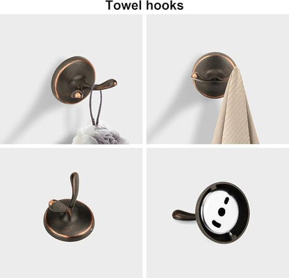 4 Piece Antique Bathroom Hardware Accessories Set Oil Rubbed Bronze,24 Inch Towel Bar Set,Towel Rack Set,Bathroom Towel Holder Set