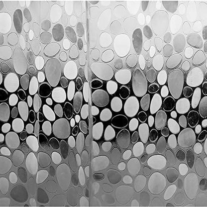 EurCross 72 x 96 inch Extra Long Shower Curtain Liner with 3D Pebble Design, 11G EVA Heavy Duty Plastic Clear Shower Liner Curtains for Bathroom with 5 Magnets