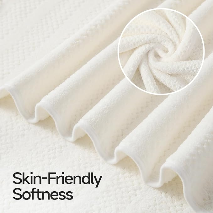 ecolook Microfiber Bath Towels Set of 4, 31 x 63 Inch Extra Large Bath Towel Set, Super Soft & Highly Absorbent, Quick Dry Lightweight Towels for Bathroom, Gym, Spa, Pool & Travel, Beige