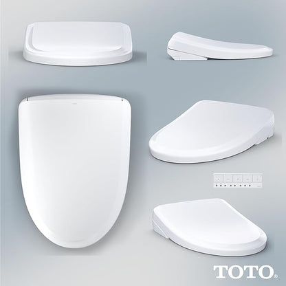 TOTO® WASHLET®+ S7 Electronic Bidet Toilet Seat with EWATER+® Bowl and Wand Cleaning and Classic Lid, Elongated, Cotton White - SW4724AT40#01