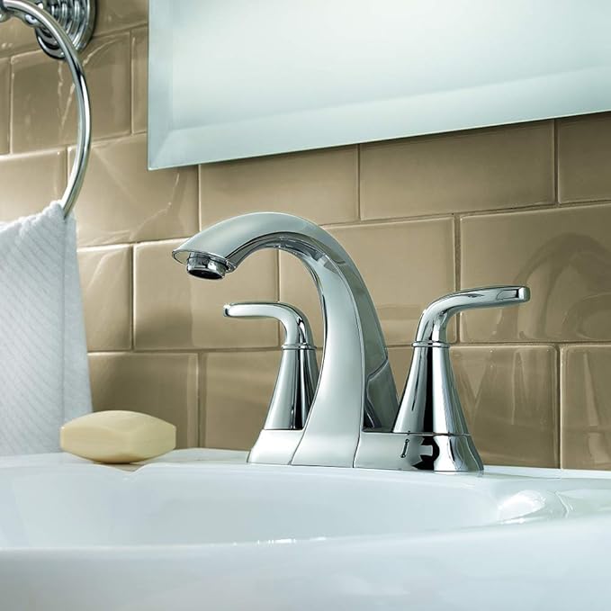 Pfister Pasadena Bathroom Sink Faucet, 4-Inch Centerset, 2-Handle, 3-Hole, Polished Chrome Finish, LF048PDCC