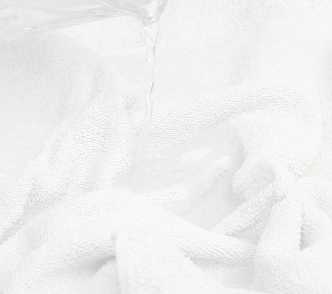 Looperry Small White Bath Towel Set of 6-100% Cotton 23x46 Shower Towels in 450 GSM. Lightweight & Absorbent Quick Dry Towel for Showering, Pet Drying, Spas & Salons. Terry Ringspun White Gym Towels