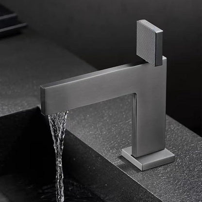 Bathroom Water Faucet Single Hole Waterfall Faucet for Bathroom Sink Single Handle Gun Gray