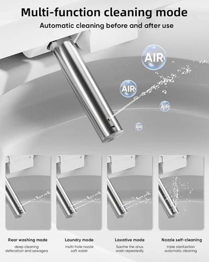 Smart Toilet with Bidet Built In with Warm Water Sprayer and Dryer | Foot Sensor Operation,Heated Seat toilet with LED Display for Bathroom,Auto Dual Flush