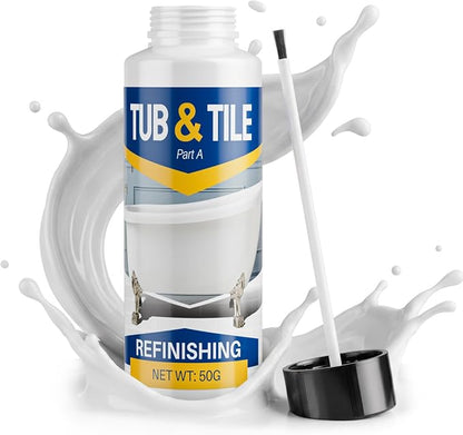 Tub Paint, 1.9oz High-Gloss White Touch Up Paint for Tile, Bathtub