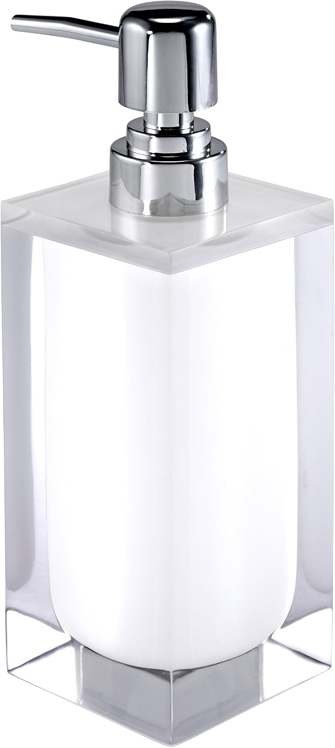 Izod - Lotion Pump/Soap Dispenser, Sleek Resin Countertop Accessories, Dorm Room Essentials, Modern Home Decor (Marina Collection, White)