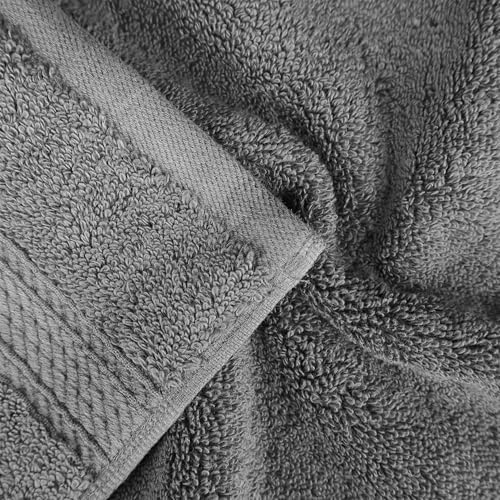 SUPERIOR Egyptian Cotton Pile Heavyweight Bath Sheet, 2 Piece Set, Charcoal