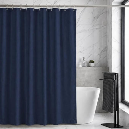 Waterproof Fabric Shower Curtain Liner, TPU Coated, PEVA-Free & Odorless, Hotel Quality, 3 Magnets, Rust-Proof Metal Grommets, Machine Washable, Navy, 72x72 Inch