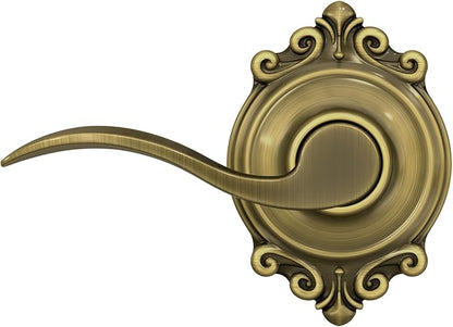 SCHLAGE Trim with SCHLAGE Hall and Closet Lever, Antique Brass (F10 ACC 609 BRK)