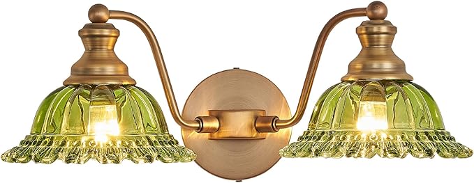Green 2 Light Vanity Light Bathroom Light Vintage Bathroom Light Fixtures