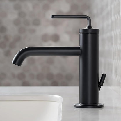 KRAUS Ramus Single Handle Bathroom Sink Faucet with Lift Rod Drain in Brushed Gold, KBF-1221BG