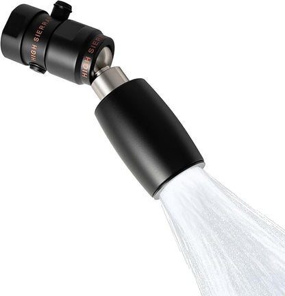 High Sierra® - CLASSIC™ Solid Lead-Free Metal 1.25 GPM Award Winning. Ultra Low Flow Shower Head with Trickle Valve. Patented Nozzle Never Clogs - Matte Black Finish