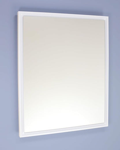 Fox Hollow Furnishings 16x20 Parker Metro Metal Framed Rectangle Recessed Bathroom Medicine Cabinet, Floating Mirror, 14x24 in-Wall Opening, Steel, Adjustable Glass Shelves, Magnet Close, White