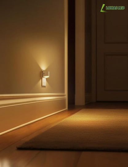 L LOHAS LED Night Lights Plug into Wall, Dimmable Night Light 2 Pack | Plug in Night Light with 3 Level Brightness, 3000K Soft White, White Housing