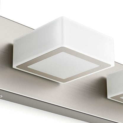Ralbay Brushed Nickel Bathroom Vanity Lights 24inch Metal Acrylic LED Modern Bathroom Wall Lighting Fixtures Brushed Nickel (White Light 6000K, Non-dimmable)