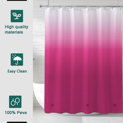 Shower Curtain Liner, 100% Waterproof Peva Shower Curtains with 3 Duty Heavy Bottom Magnets and 12 Rust Proof Grommets, 72x72 Weighted Shower Liner for Shower Stall, Bathtubs