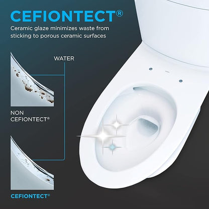 TOTO® Drake® WASHLET®+ Two-Piece Elongated 1.28 GPF TORNADO FLUSH® Toilet with S2 Bidet Seat, Cotton White - MW7763346CEG#01