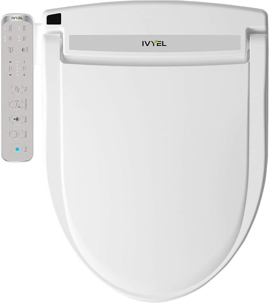 J-2 Smart Electric Bidet for Toilet Seat, Fits Elongated toilet,Warm water,Heated bidet toilet seat,Heated Dryer,Child Function,Stainless Steel Self-Cleaning Nozzle,LED Night Light