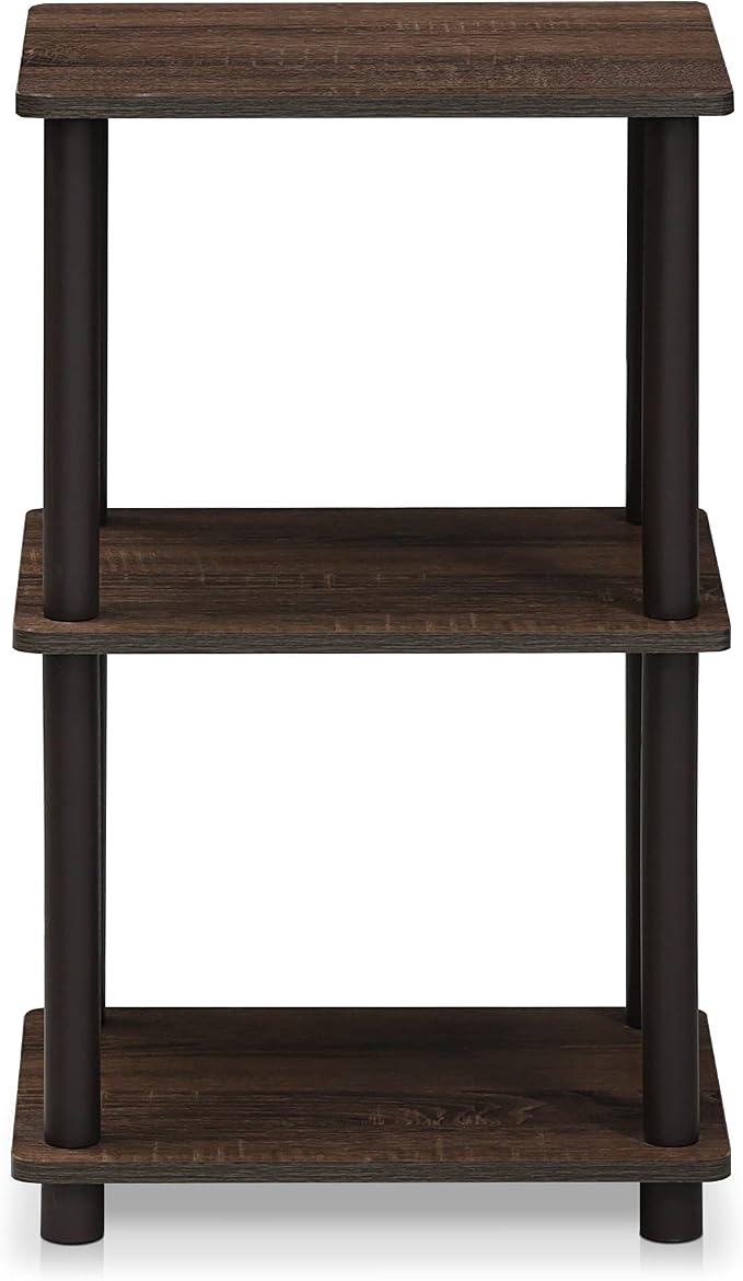 FURINNO Turn-N-Tube 2 Space Shelf, Walnut/Brown