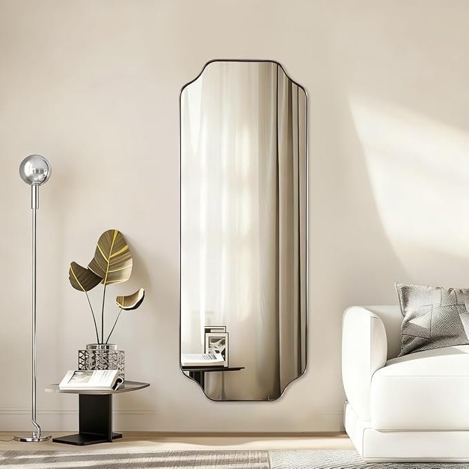 18" x 48" Full Length Wall Mirror, Large Brushed Nickel Bathroom Mirror, Modern Full Body Decorative Mirror with Anti-Rust Stainless Steel Frame, Ideal for Bathroom, Bedroom, Living Room