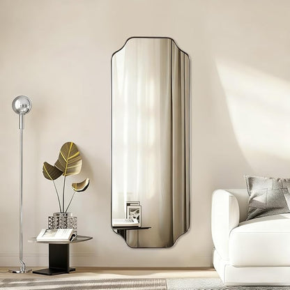 18" x 48" Full Length Wall Mirror, Large Brushed Nickel Bathroom Mirror, Modern Full Body Decorative Mirror with Anti-Rust Stainless Steel Frame, Ideal for Bathroom, Bedroom, Living Room