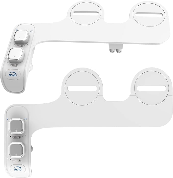 Bemis WS100 000 Wellspring Bidet Attachment, Fresh Water Spray, Non Electric, Easy to Install, White Toilet Seat, Fits