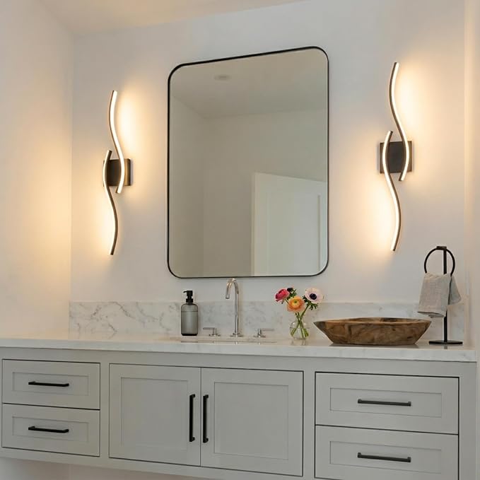Vanity Light for Bathroom, 31.6 Inch Black LED Dimmable | Bathroom Lights Fixture Over Mirror, 5CCT Adjustable Color Temperatures Modern Wall Sconces for Bathroom Bedroom Living Room