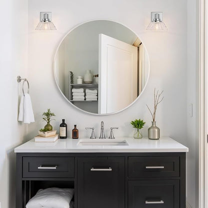 Chrome Wall Sconce 1 Light Bathroom Vanity Light Modern Wall Light Fixture for Bathroom