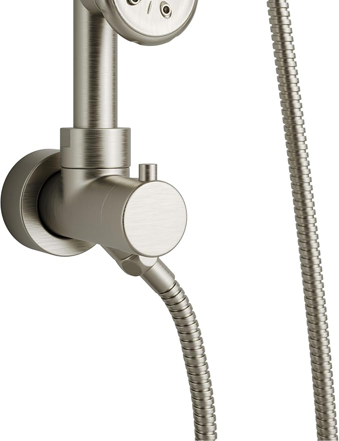 Lanikai Rain Shower Head with Handheld Spray Combo - 1028-BN-1.8GPM, Brushed Nickel - 8" Rain Showerhead with Handheld Sprayer, 3 Spray Jets, 5-Function Rainfall Shower Head with Hose, 1.8 GPM