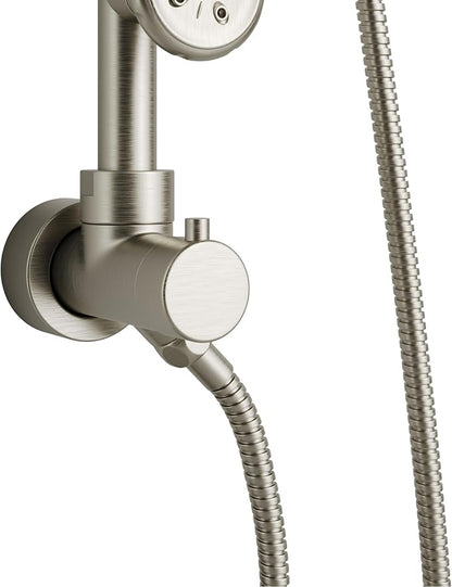 Lanikai Rain Shower Head with Handheld Spray Combo - 1028-BN-1.8GPM, Brushed Nickel - 8" Rain Showerhead with Handheld Sprayer, 3 Spray Jets, 5-Function Rainfall Shower Head with Hose, 1.8 GPM