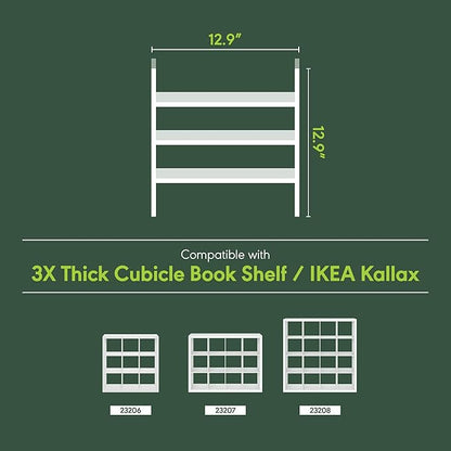 Furinno Cubicle Cube Insert, 3-Shelf Cube Organizer, 3-Tier Shelf Accessory, Fits into Furinno Triple Thick Cubes, IKEA Kallax, for Organizers and Storage, White
