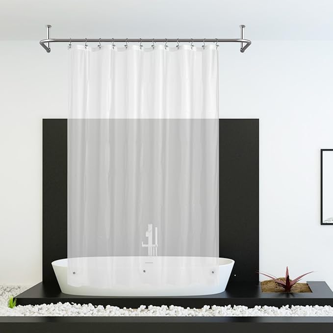 Mrs Awesome 72x78 Long Shower Curtain Liner Frost | 3 Bottom Magnets,12 Rustproof Grommets,Water Proof Lightweight PEVA,72W x 78H for Bathroom Long Size