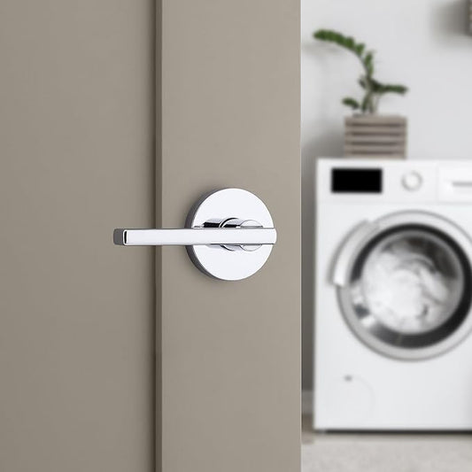 Kwikset Halifax Interior Passage Door Knob, Round Handle for Closet and Hallway Doors, Non-Locking Doorknob in Polished Chrome, with Microban Protection
