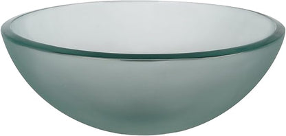 Kraus Frosted 14" Glass Vessel Bathroom Sink with PU-MR Chrome