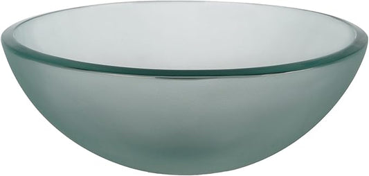 Kraus Frosted 14" Glass Vessel Bathroom Sink with PU-MR Chrome