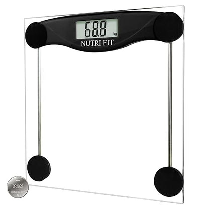 Digital Bathroom Scale for Body Weight Smart Bath Weighing Scales | 0.2lb Precision, 330lb Capacity, Clear LCD Screen, Accurate Electronic Scale for Weight Loss, with CR2032 Battery, Black