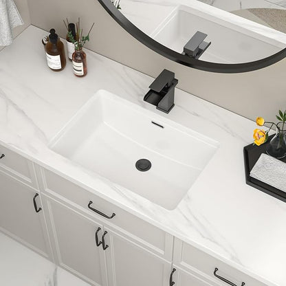 Undermount Bathroom Sink 22''x15'' White Rectangle Bathroom Sink Porcelain Ceramic Sink Vanity Basin Lavatory Sink Vessel Sink